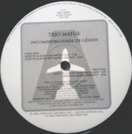 Trio Mafuà - Incompatibilidade De Gênios | Airplane! Records (ARP 21076) - 3