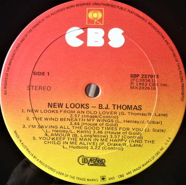B.J. Thomas - New Looks | CBS (SBP 237911) - 5 B.J. Thomas - New Looks | CBS (SBP 237911) - 5