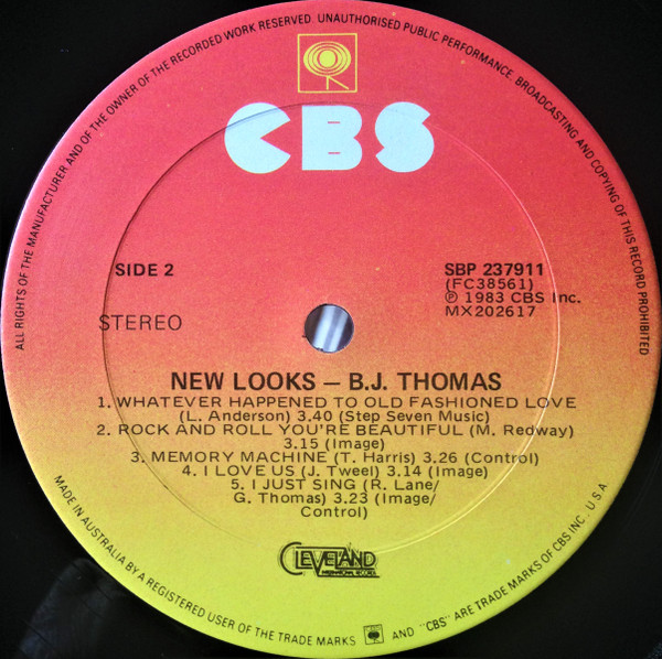 B.J. Thomas - New Looks | CBS (SBP 237911) - 6 B.J. Thomas - New Looks | CBS (SBP 237911) - 6