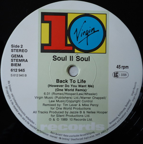 Soul II Soul - Get A Life | 10 Records (TEN R 284) - 4