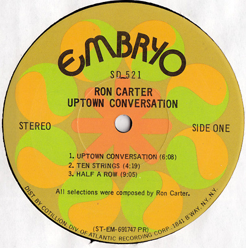 Ron Carter - Uptown Conversation | Embryo Records (SD 521) - 4 Ron Carter - Uptown Conversation | Embryo Records (SD 521) - 4
