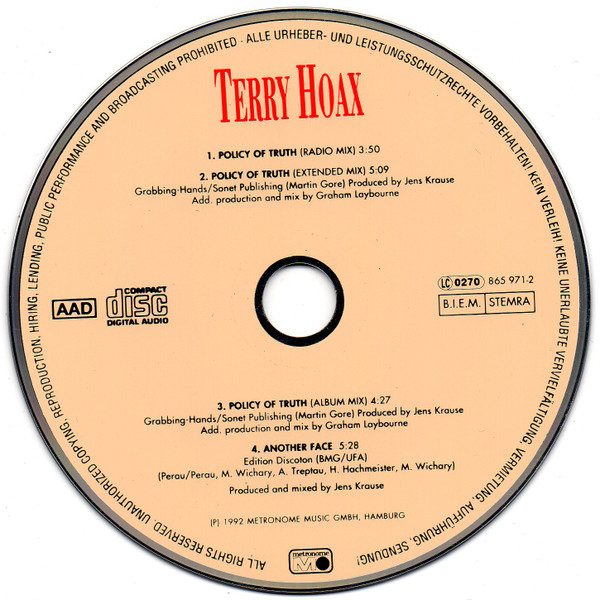 Terry Hoax - Policy Of Truth | Metronome (865 971-2) - 3