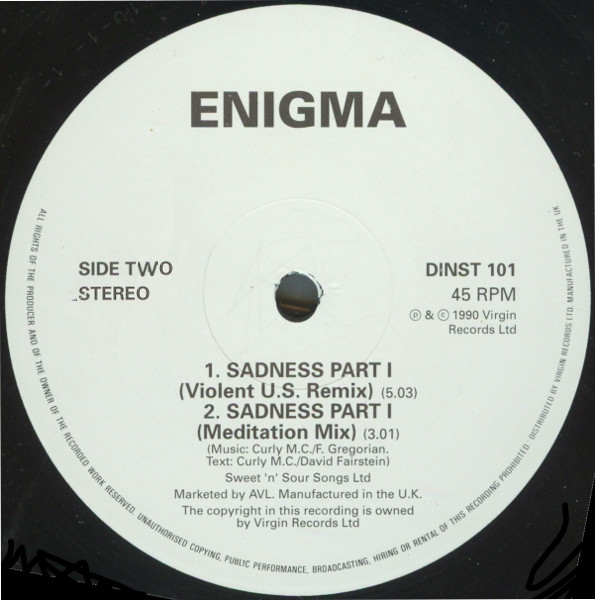 Enigma - Sadness Part 1 | Virgin (DINST 101) - 4