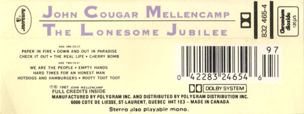John Cougar Mellencamp - The Lonesome Jubilee | Mercury (832 465-4) - 2
