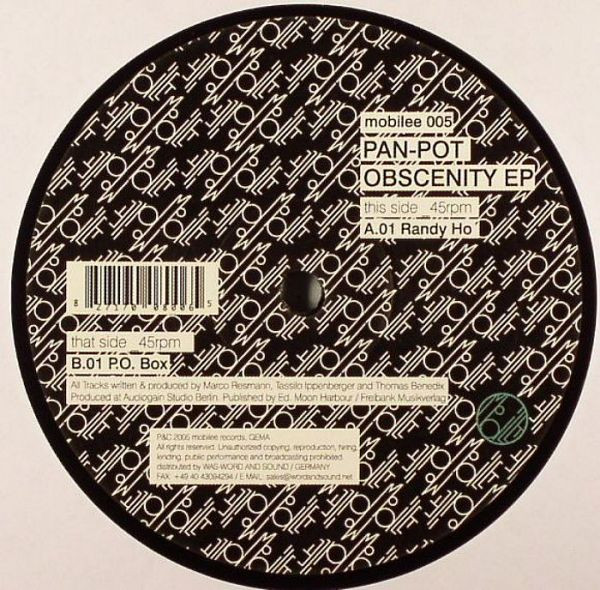 Pan-Pot - Obscenity EP | Mobilee (mobilee 005) - main