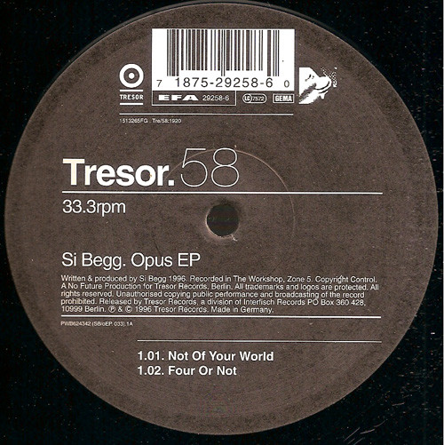 Si Begg - Opus EP | Tresor (Tresor 58)