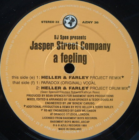 DJ Spen Presents Jasper Street Co. - A Feeling | Azuli Records (AZNY 38) - 3 DJ Spen Presents Jasper Street Co. - A Feeling | Azuli Records (AZNY 38) - 3