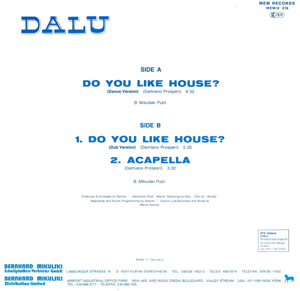 Dalu - Do You Like House? | Memory Records (MEMIX 076) - 2