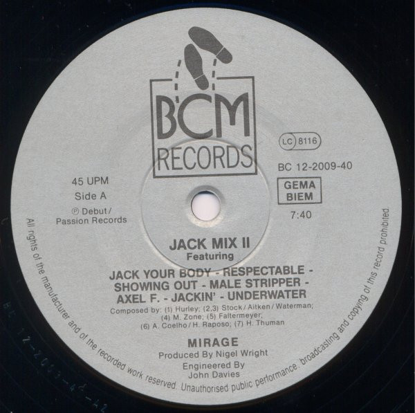 Mirage - Jack Mix # 2 | BCM Records (B.C. 12-2009-40) - 3