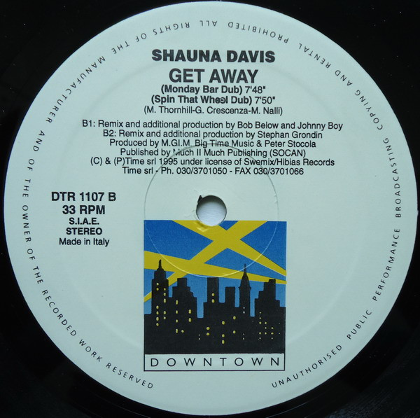 Shauna Davis - Get Away | Downtown (DTR 1107) - 2