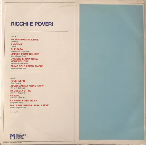 Ricchi E Poveri - Ricchi E Poveri | Armando Curcio Editore (HP-09) - 2