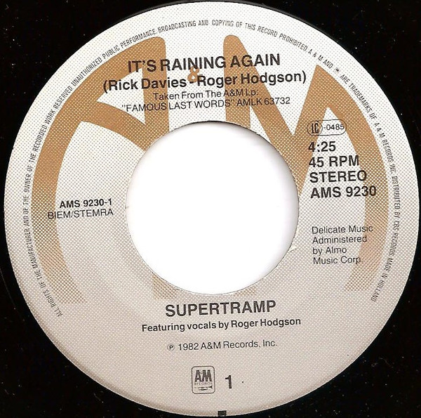 Supertramp - It's Raining Again | A&M Records (AMS 9230) - 3 Supertramp - It's Raining Again | A&M Records (AMS 9230) - 3