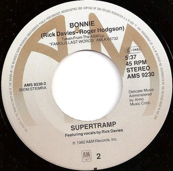 Supertramp - It's Raining Again | A&M Records (AMS 9230) - 4 Supertramp - It's Raining Again | A&M Records (AMS 9230) - 4