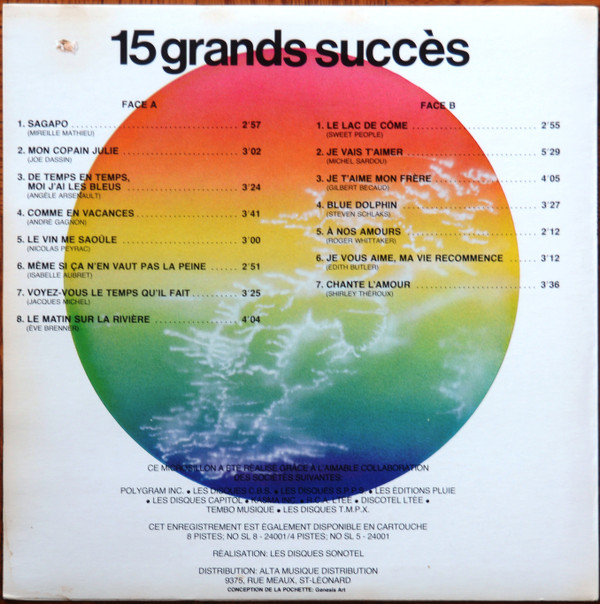 Various - 15 Grands Succès: Il y A 10 Ans Que Je T'aime | Sonotel (SL-24001) - 2 Various - 15 Grands Succès: Il y A 10 Ans Que Je T'aime | Sonotel (SL-24001) - 2
