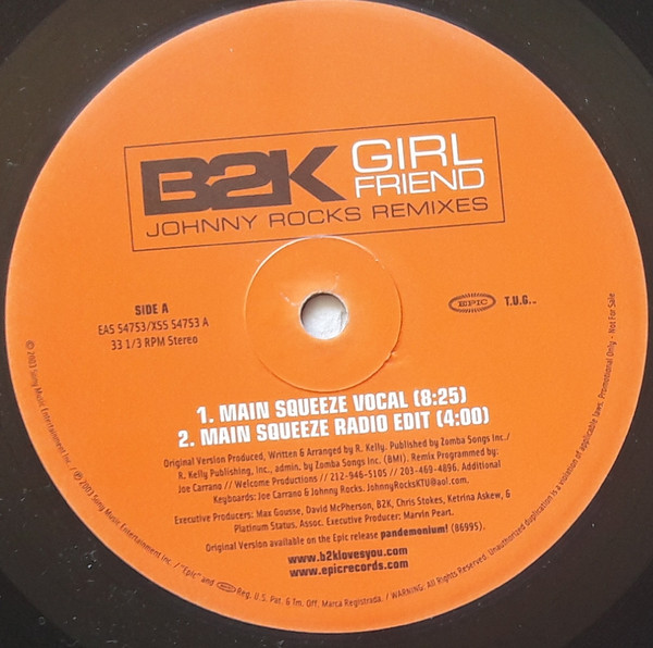 B2K - Girlfriend (Johnny Rocks Remixes) | Epic (54753-51) - 2