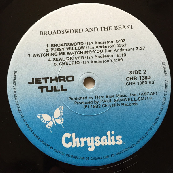 Jethro Tull - The Broadsword And The Beast | Chrysalis (CHR 1380) - 4