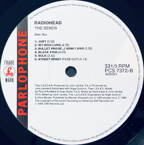 Radiohead - The Bends | Parlophone (7243 8 29626 1 8) - 4 Radiohead - The Bends | Parlophone (7243 8 29626 1 8) - 4