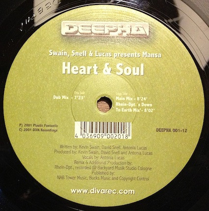 Swain, Snell & Lucas Presents Mansa - Heart & Soul | Deepha (Deepha 001-12)