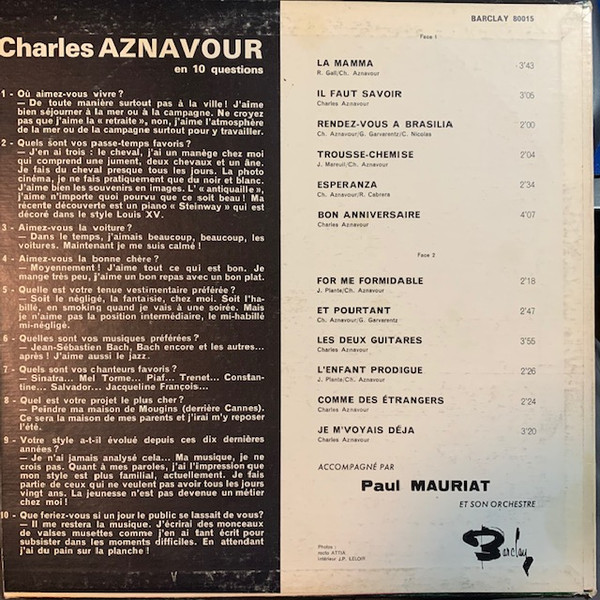 Charles Aznavour - Chante En Multiphonie Stéréo 2 | Barclay (80015) - 2 Charles Aznavour - Chante En Multiphonie Stéréo 2 | Barclay (80015) - 2