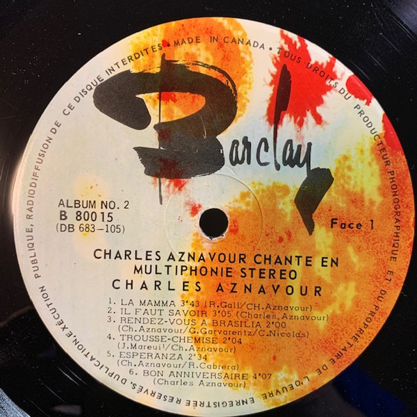 Charles Aznavour - Chante En Multiphonie Stéréo 2 | Barclay (80015) - 3 Charles Aznavour - Chante En Multiphonie Stéréo 2 | Barclay (80015) - 3