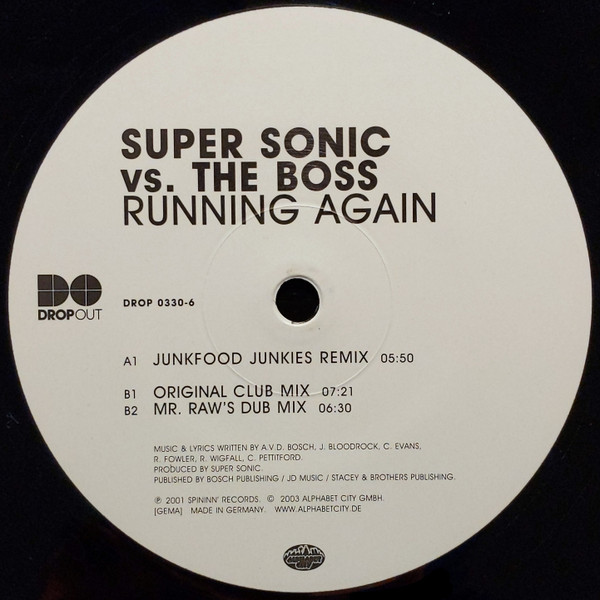 Super Sonic Vs. De Bos - Running Again | Dropout (DROP 0330-6) - 4