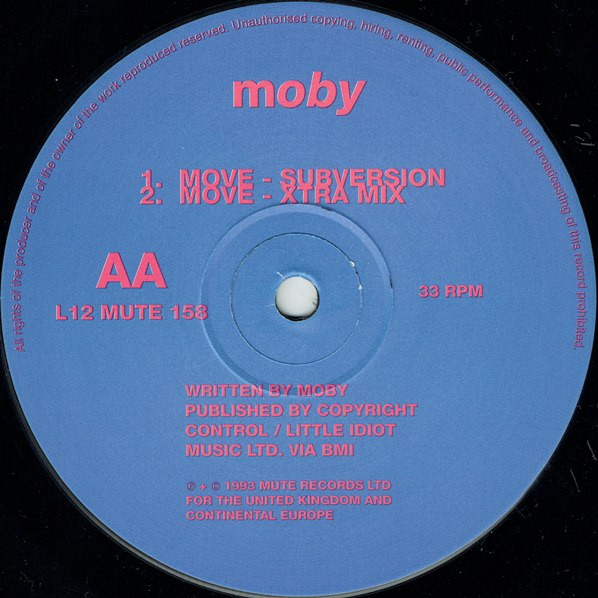 Moby - Move - The Mixes | Mute (L12 MUTE 158) - 4