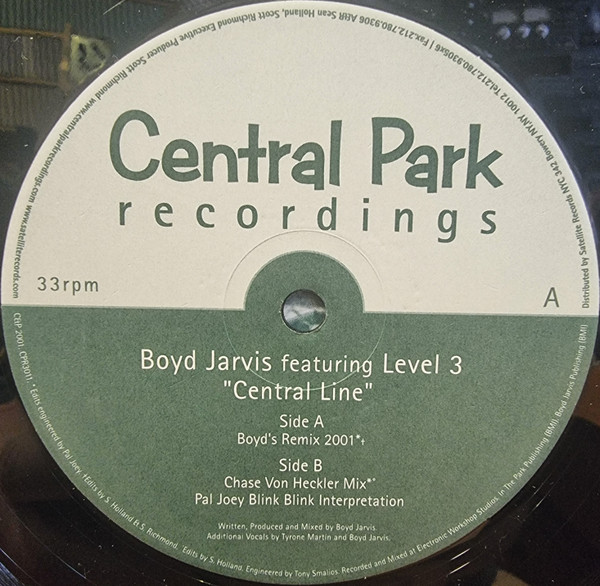 Boyd Jarvis Featuring Level 3 - Central Line | Central Park Recordings (CPR3011) - 3 Boyd Jarvis Featuring Level 3 - Central Line | Central Park Recordings (CPR3011) - 3