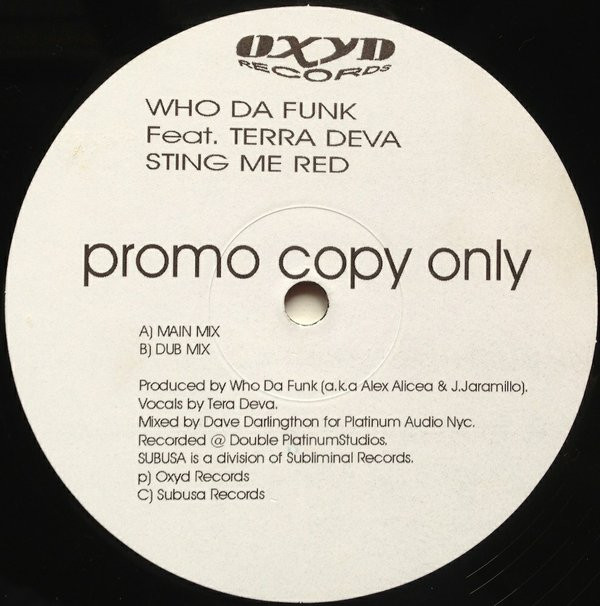Who Da Funk Feat. Terra Deva - Sting Me Red | Oxyd Records (AM 39676/A - AM39675/A) - main Who Da Funk Feat. Terra Deva - Sting Me Red | Oxyd Records (AM 39676/A - AM39675/A) - main