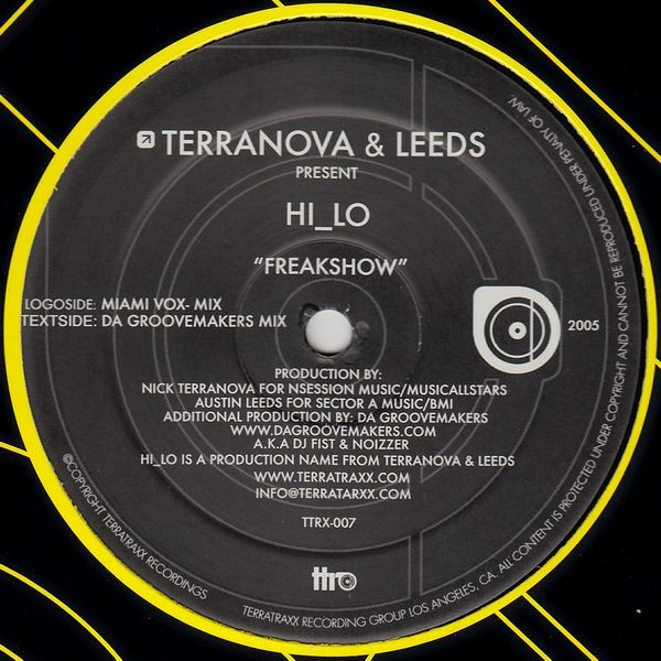 Nick Terranova & Austin Leeds Present HI_LO - Freakshow | Terratraxx Recordings (TTRX-007)