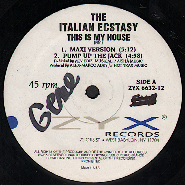 Ecstasy - This Is My House | ZYX Records (ZYX 6632-12) - 3