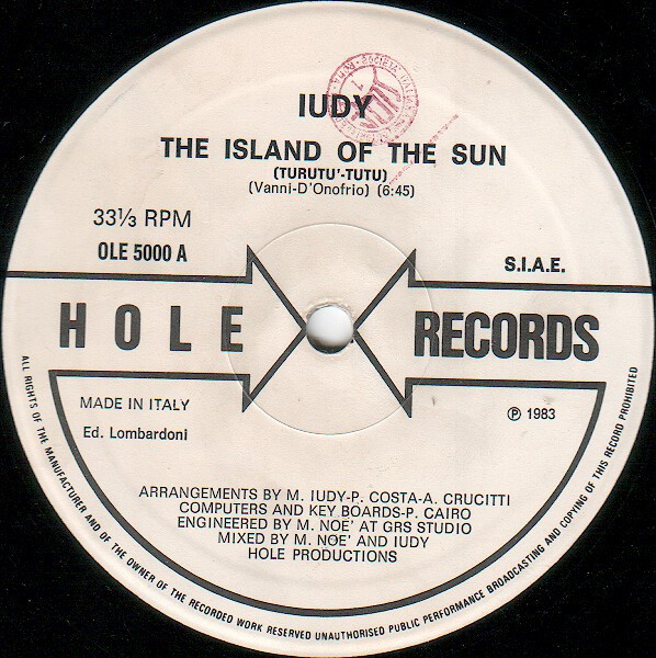 Iudy - The Island Of The Sun | Hole Records (OLE 5000) - 3