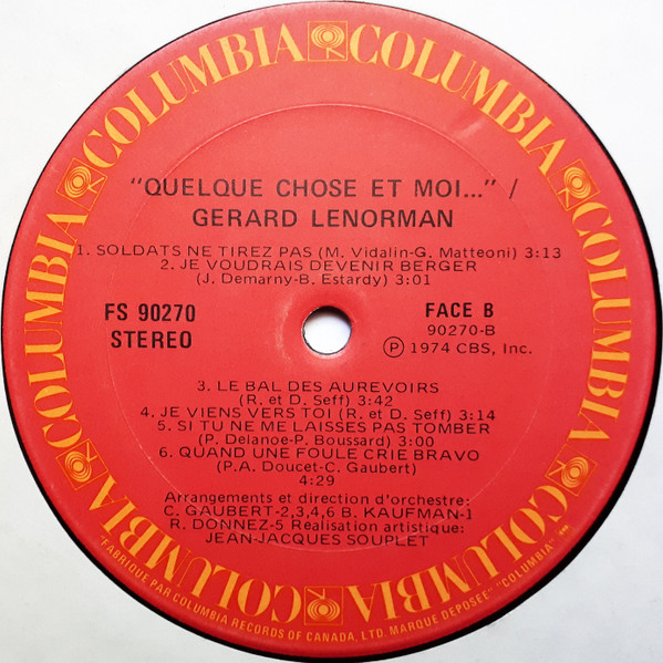 Gérard Lenorman - Quelque Chose Et Moi... | Columbia (FS 90270) - 4