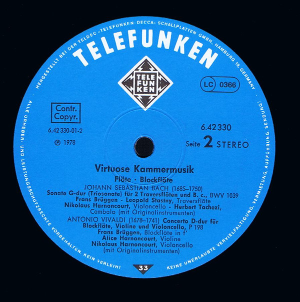 Virtuose Kammermusik • Virtuoso Chamber Music • Musique De Chambre Virtuose (Flöte • Blockflöte)