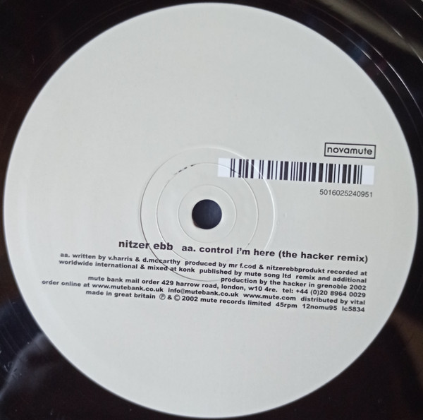 Nitzer Ebb - Let Your Body Learn / Control I'm Here | NovaMute (12nomu95) - 2