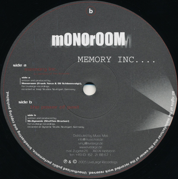 Monoroom / Mr. Dynamic - Memory Inc. (In Amicita Et Honor) | Livelarge Recordings (LL 05) - 4