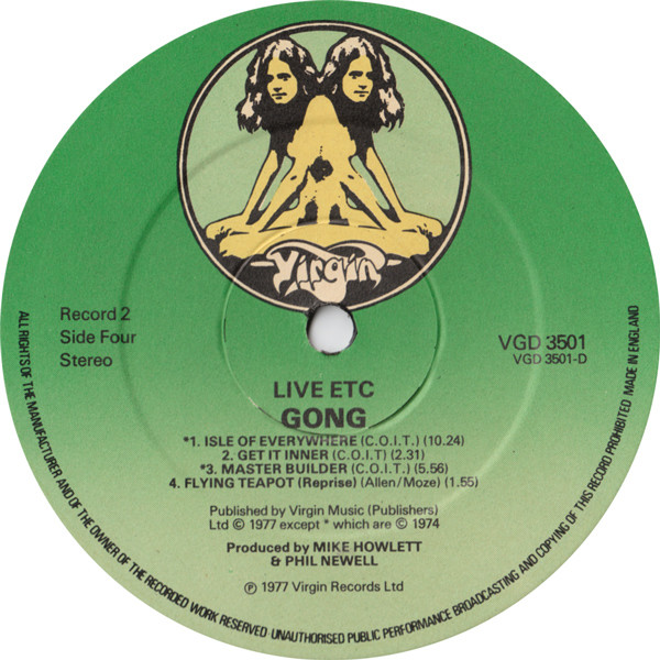 Gong - Live Etc. | Virgin (VGD 3501) - 7
