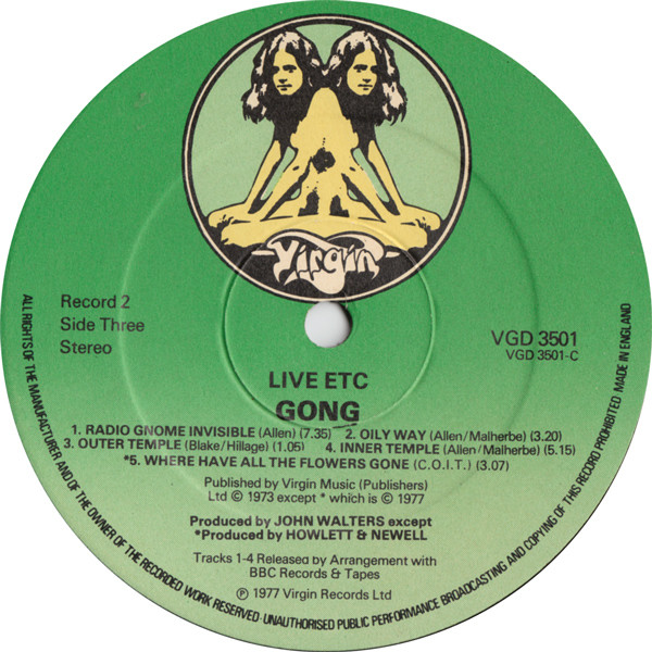 Gong - Live Etc. | Virgin (VGD 3501) - 6