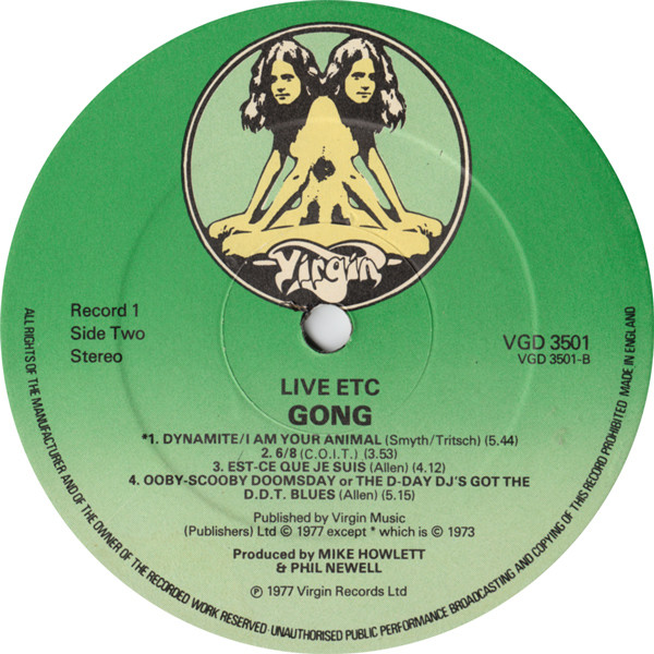 Gong - Live Etc. | Virgin (VGD 3501) - 5