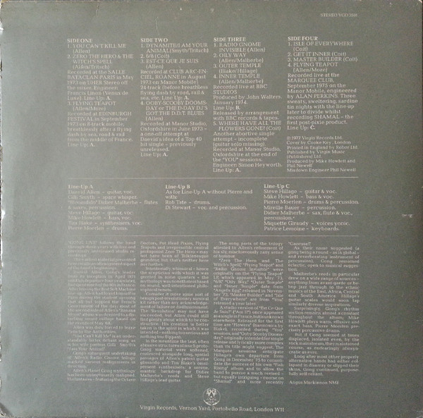 Gong - Live Etc. | Virgin (VGD 3501) - 3