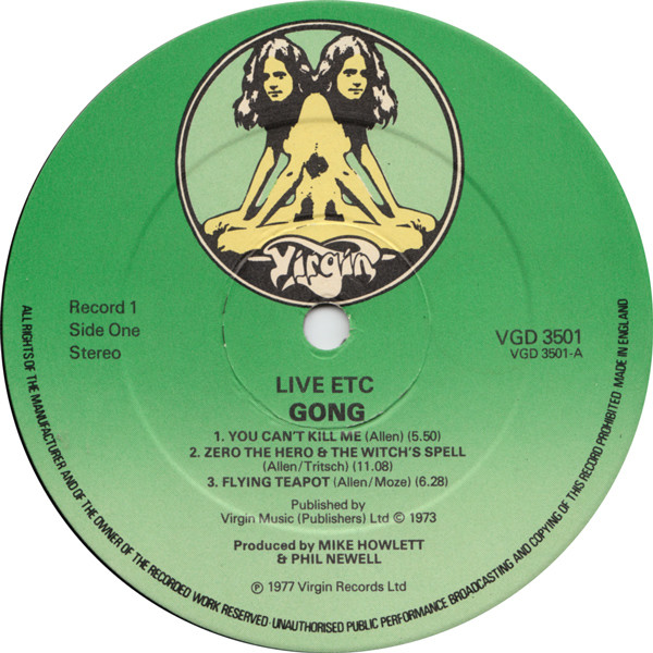 Gong - Live Etc. | Virgin (VGD 3501) - 4