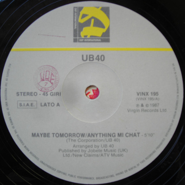 UB40 - Maybe Tomorrow | DEP International (VINX 195) - 3