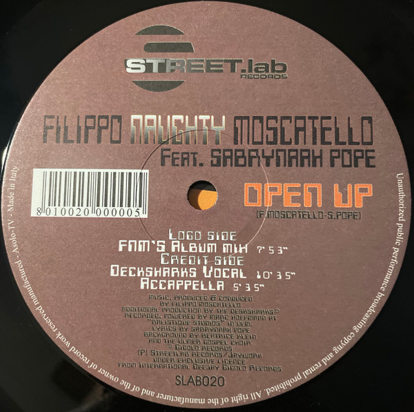 Filippo "Naughty" Moscatello Feat. Sabrynaah Pope - Open Up | Streetlab Records (SLAB 020) - 3 Filippo "Naughty" Moscatello Feat. Sabrynaah Pope - Open Up | Streetlab Records (SLAB 020) - 3