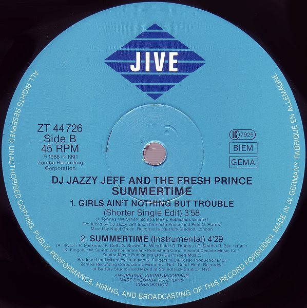 DJ Jazzy Jeff & The Fresh Prince - Summertime | Jive (ZT 44 726) - 4 DJ Jazzy Jeff & The Fresh Prince - Summertime | Jive (ZT 44 726) - 4