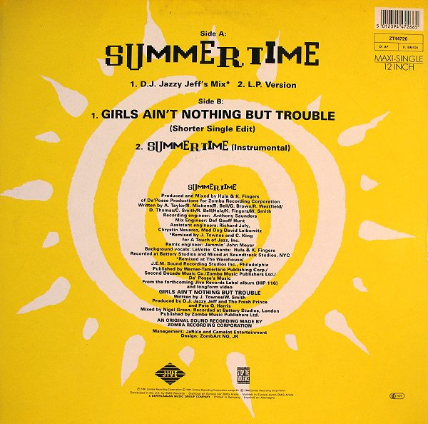 DJ Jazzy Jeff & The Fresh Prince - Summertime | Jive (ZT 44 726) - 2 DJ Jazzy Jeff & The Fresh Prince - Summertime | Jive (ZT 44 726) - 2