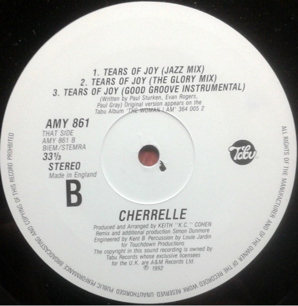 Cherrelle - Tears Of Joy | Tabu Records (AMY 861) - 4 Cherrelle - Tears Of Joy | Tabu Records (AMY 861) - 4