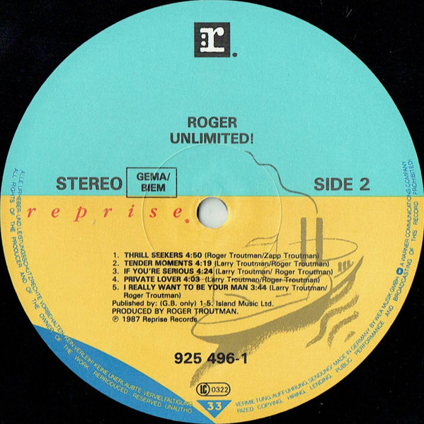 Roger Troutman - Unlimited! | Reprise Records (925 496-1) - 4 Roger Troutman - Unlimited! | Reprise Records (925 496-1) - 4