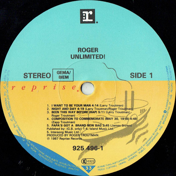 Roger Troutman - Unlimited! | Reprise Records (925 496-1) - 3 Roger Troutman - Unlimited! | Reprise Records (925 496-1) - 3