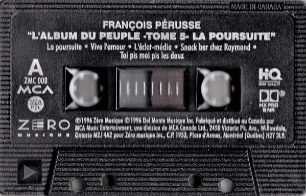 François Pérusse - L'Album Du Peuple Tome 5 - La Poursuite | Zero Musique (ZMC 008) - 3 François Pérusse - L'Album Du Peuple Tome 5 - La Poursuite | Zero Musique (ZMC 008) - 3