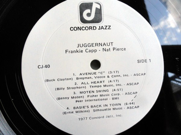 Frankie Capp / Nat Pierce - Juggernaut | Concord Jazz (CJ-40) - 3