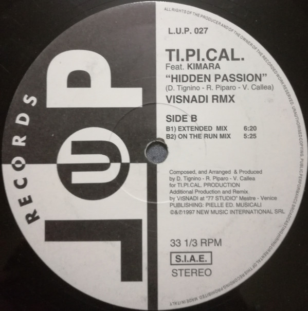 Ti.Pi.Cal.  &  Kimara - Hidden Passion | LUP Records (LUP 027) - 4